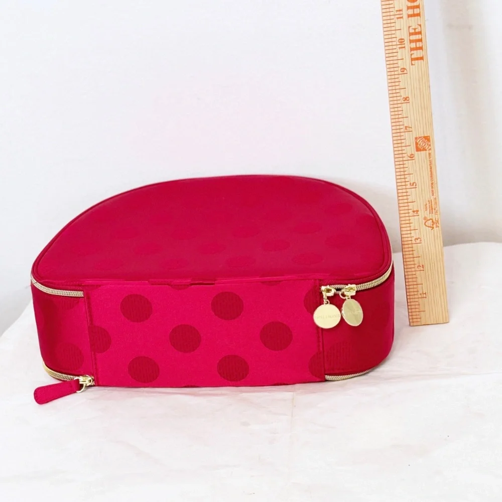 Estée Lauder Travel Make-up Cosmetic Bag Case Red Polka Dot NEW